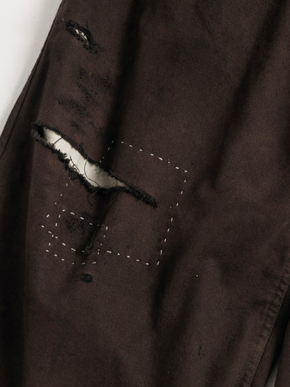 KERSEY TUCK WIDE PANTS / Brown