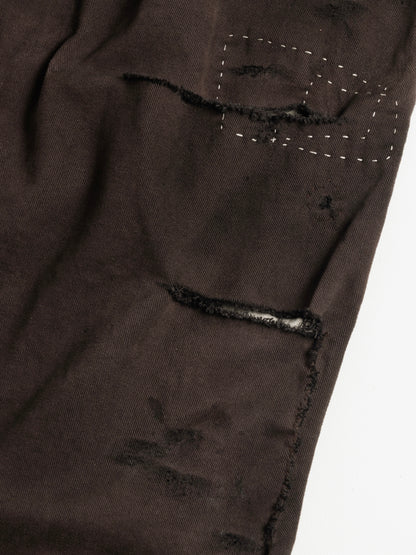 KERSEY TUCK WIDE PANTS / Brown