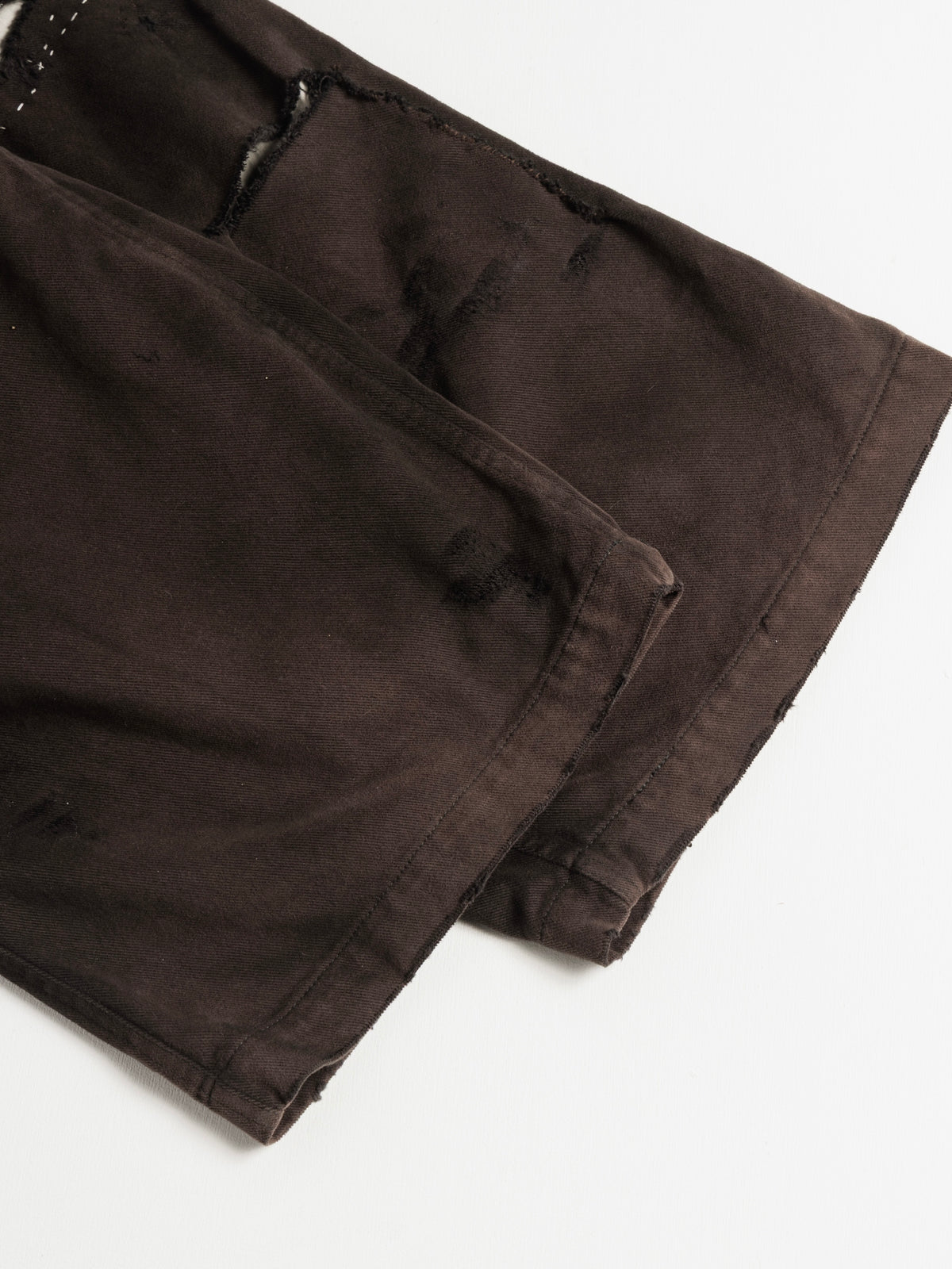 KERSEY TUCK WIDE PANTS / Brown