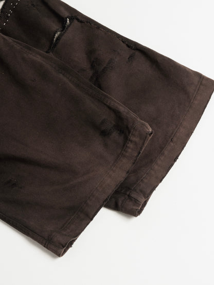KERSEY TUCK WIDE PANTS / Brown