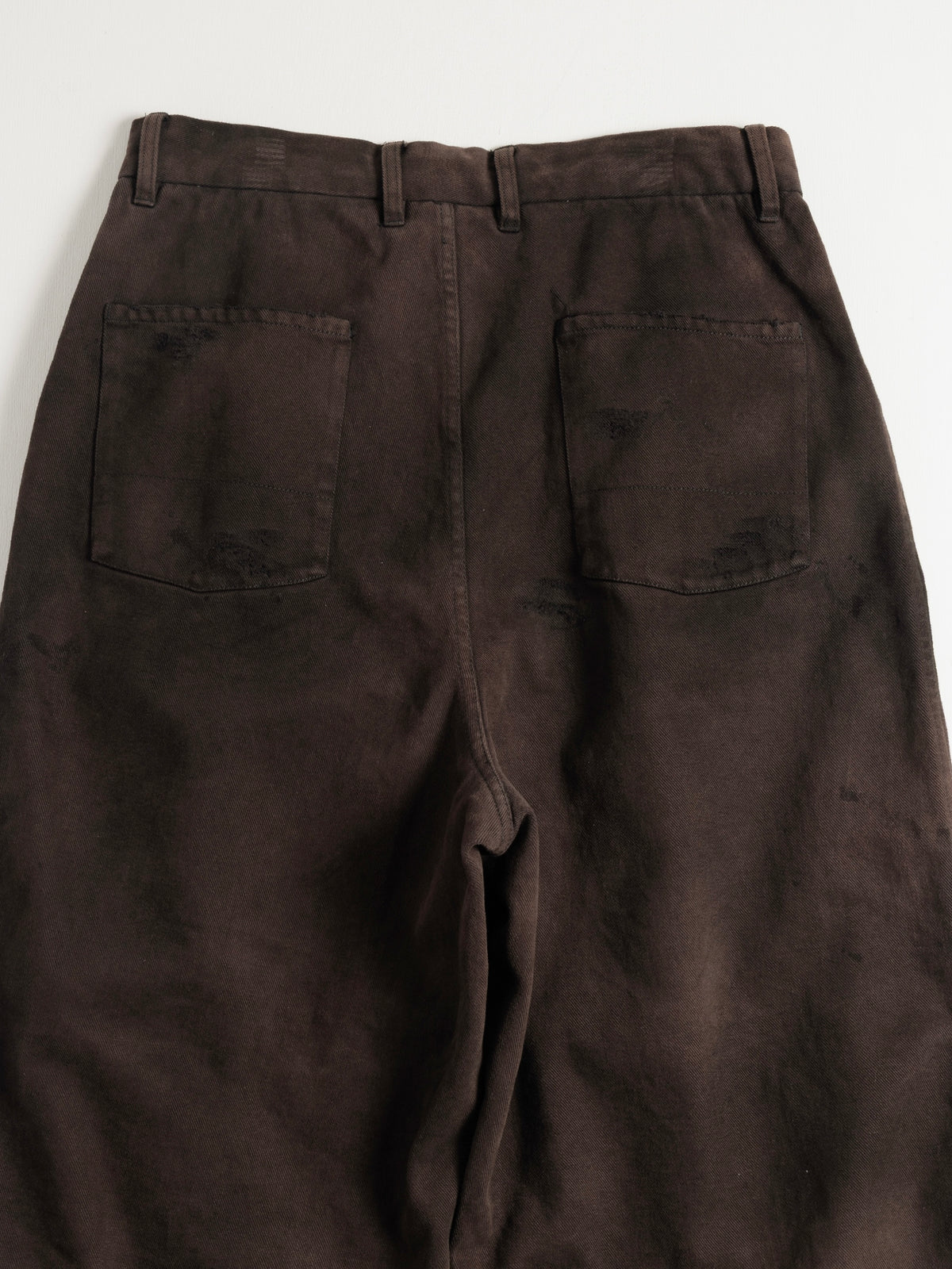 KERSEY TUCK WIDE PANTS / Brown