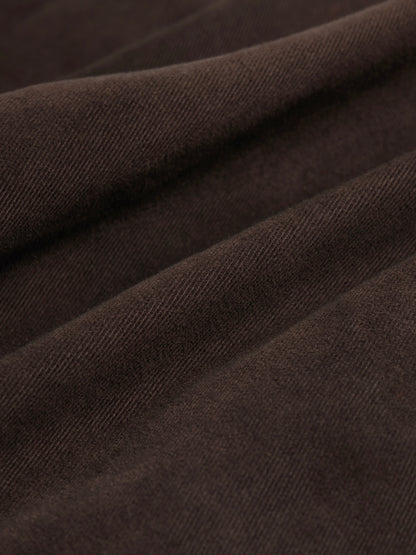 KERSEY TUCK WIDE PANTS / Brown