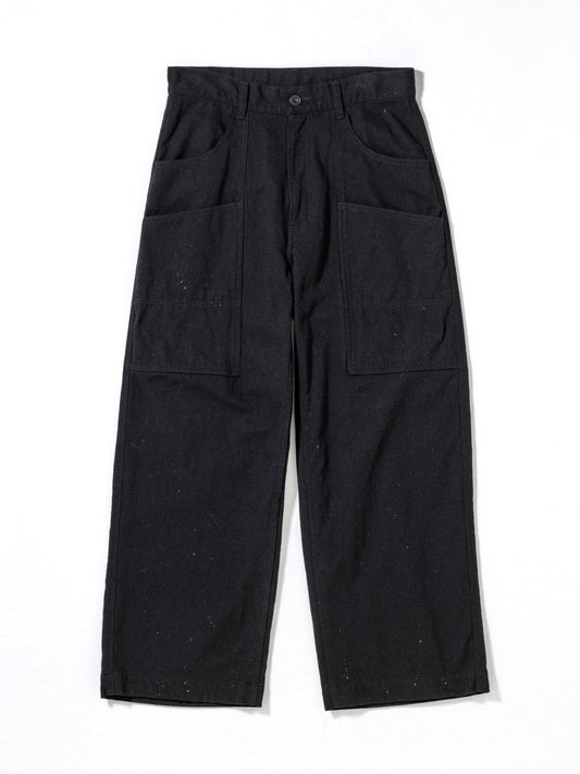 WOOL PAINTER PANTS / Black