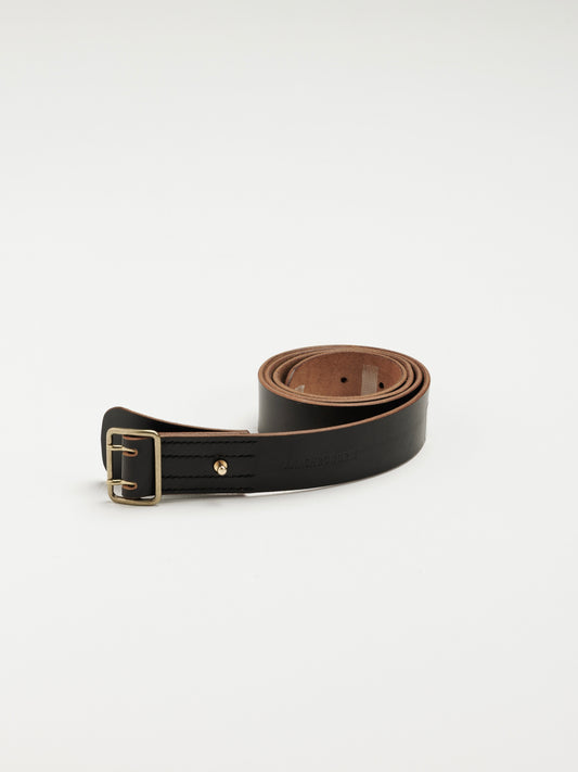 DOUBLE PIN LEATHER BELT / Black