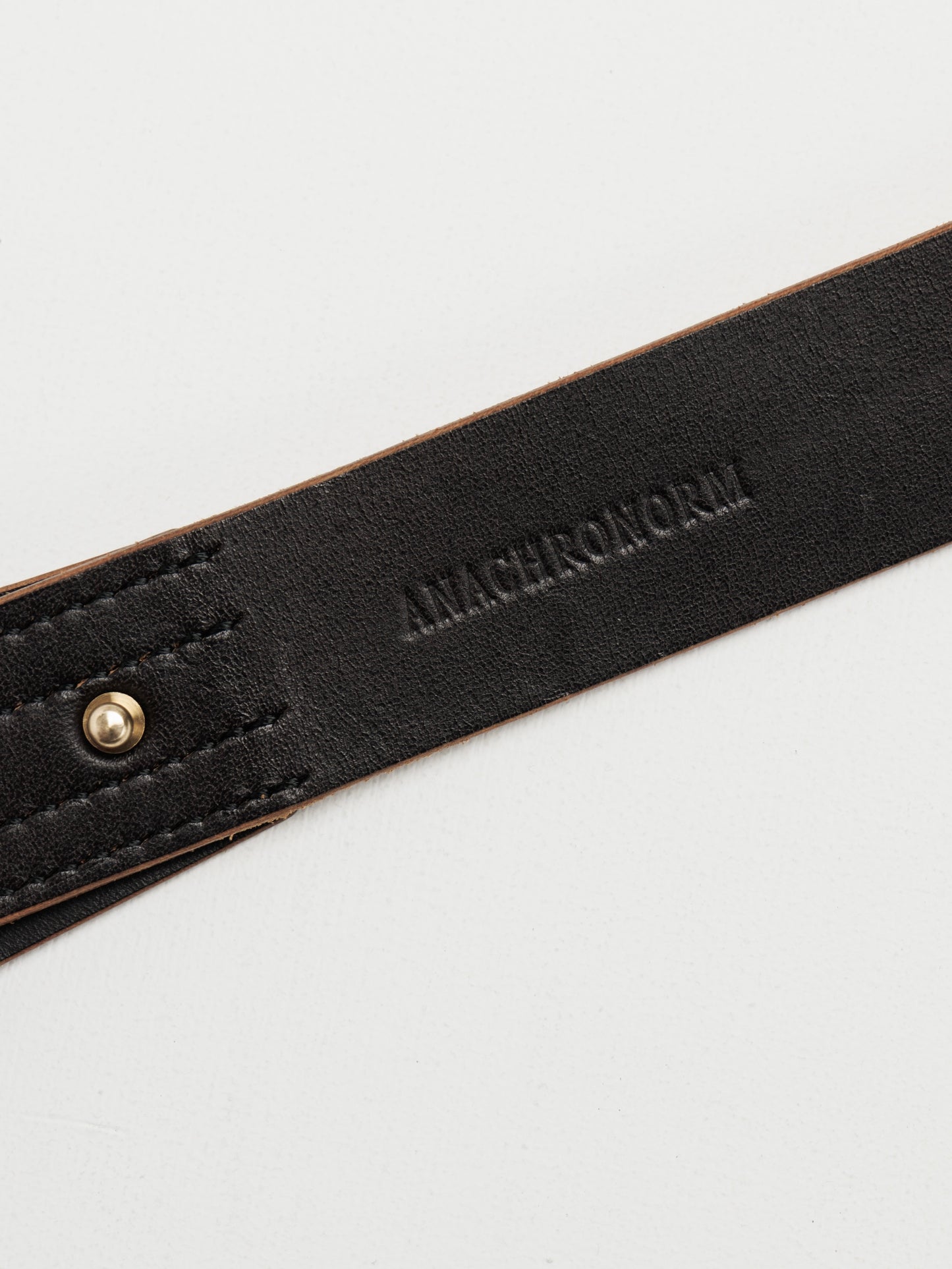 DOUBLE PIN LEATHER BELT / Black