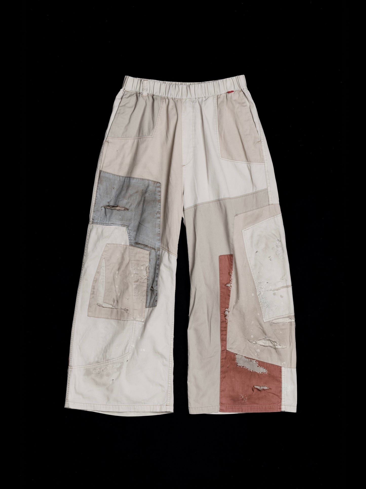 REMAKED MIX PANEL WIDE EASY PANTS / Beige