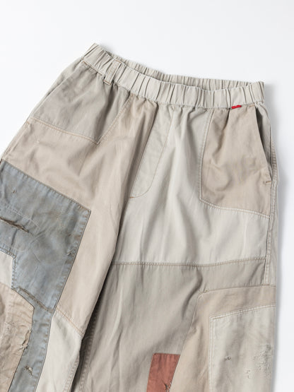 REMAKED MIX PANEL WIDE EASY PANTS / Beige