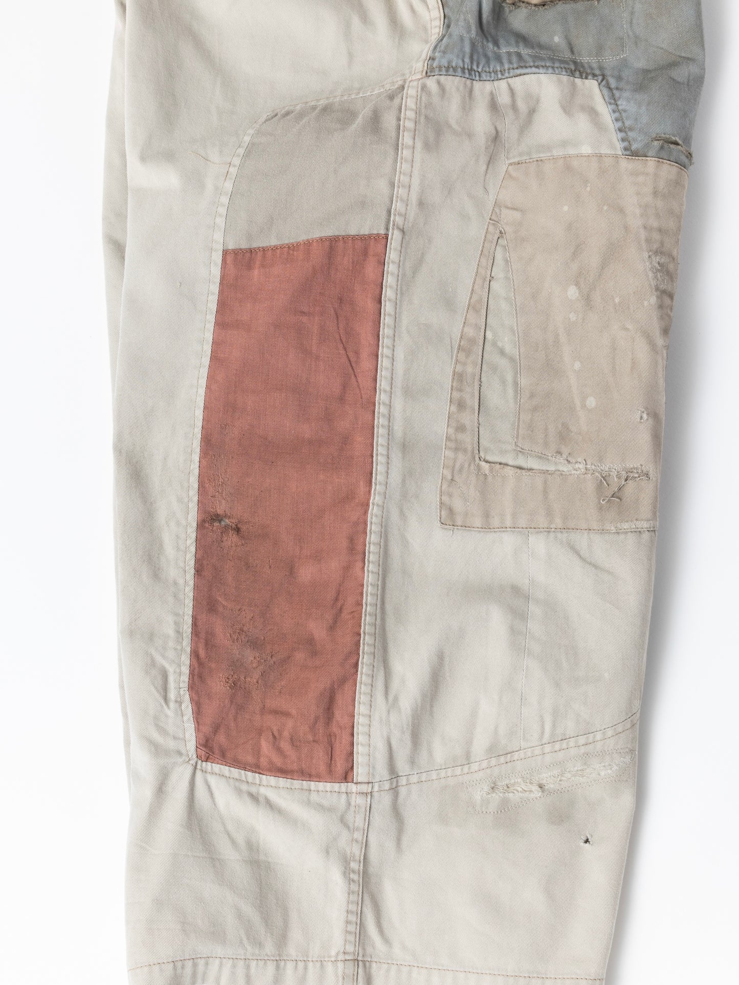 REMAKED MIX PANEL WIDE EASY PANTS / Beige