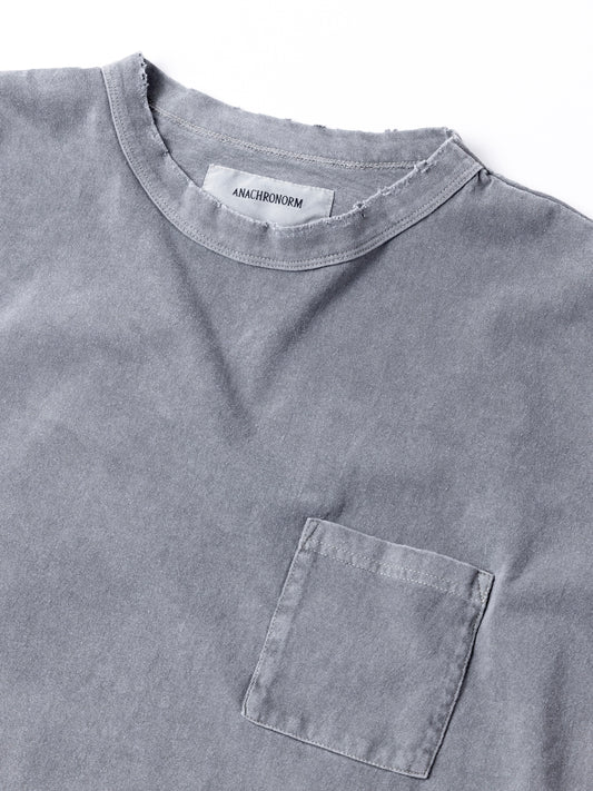 PIGMENT DYED POCKET L/S T-S / Gray