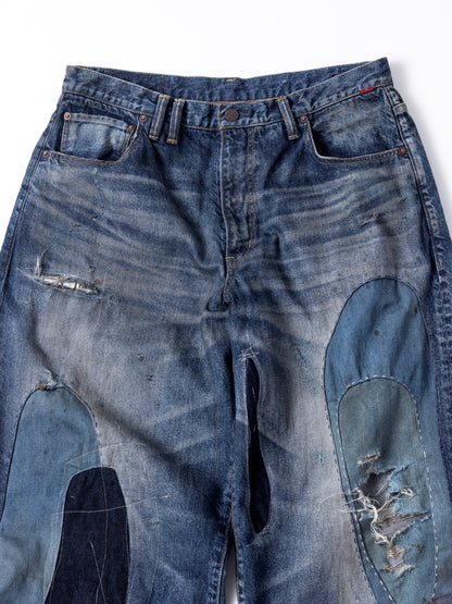 REMAKED WIDE 5P DENIM PANTS / Indigo