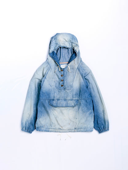 AGING UTILITY DENIM ANORAK PULLOVER / Indigo