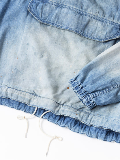 AGING UTILITY DENIM ANORAK PULLOVER / Indigo
