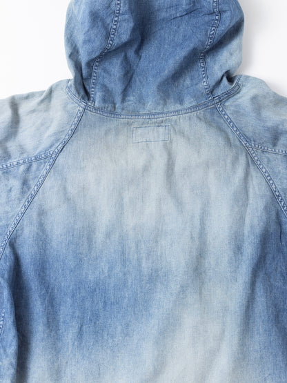 AGING UTILITY DENIM ANORAK PULLOVER / Indigo