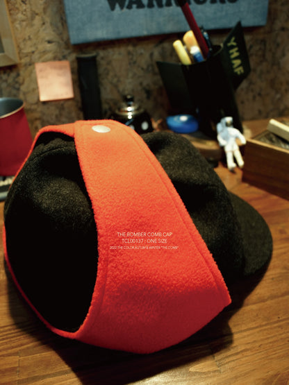 THE BOMBER COMB CAP / Black/orange