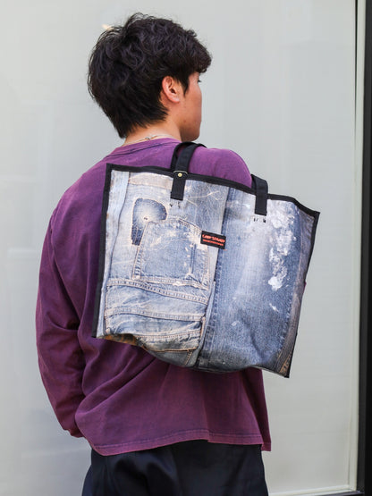 REVERSIBLE CAMP STEADY TOTE BAG / Black×indigo