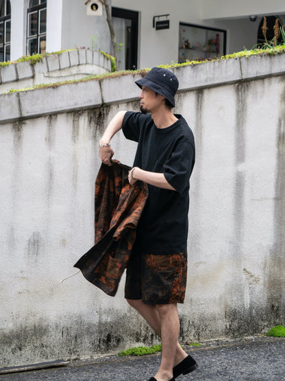 PATCH WORK BAKER SHORTS / Orange