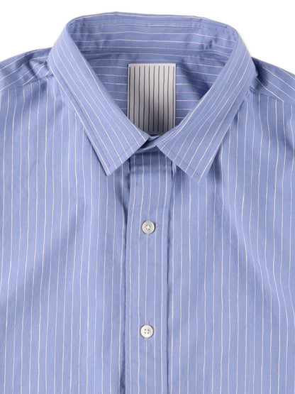 COTTON STRIPE SLIT SHIRT / Sax