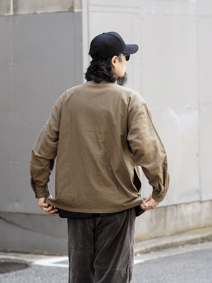 "fulton × organicsta" ORGANIC COTTON FLANEL SHIRT JACKET / Army  Green