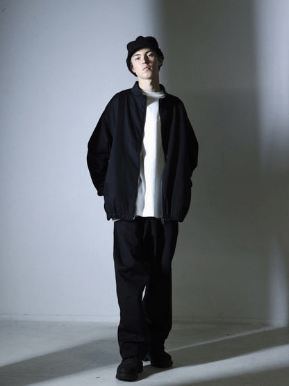 ORGANIC COTTON TWILL TRACK JACKET / Black