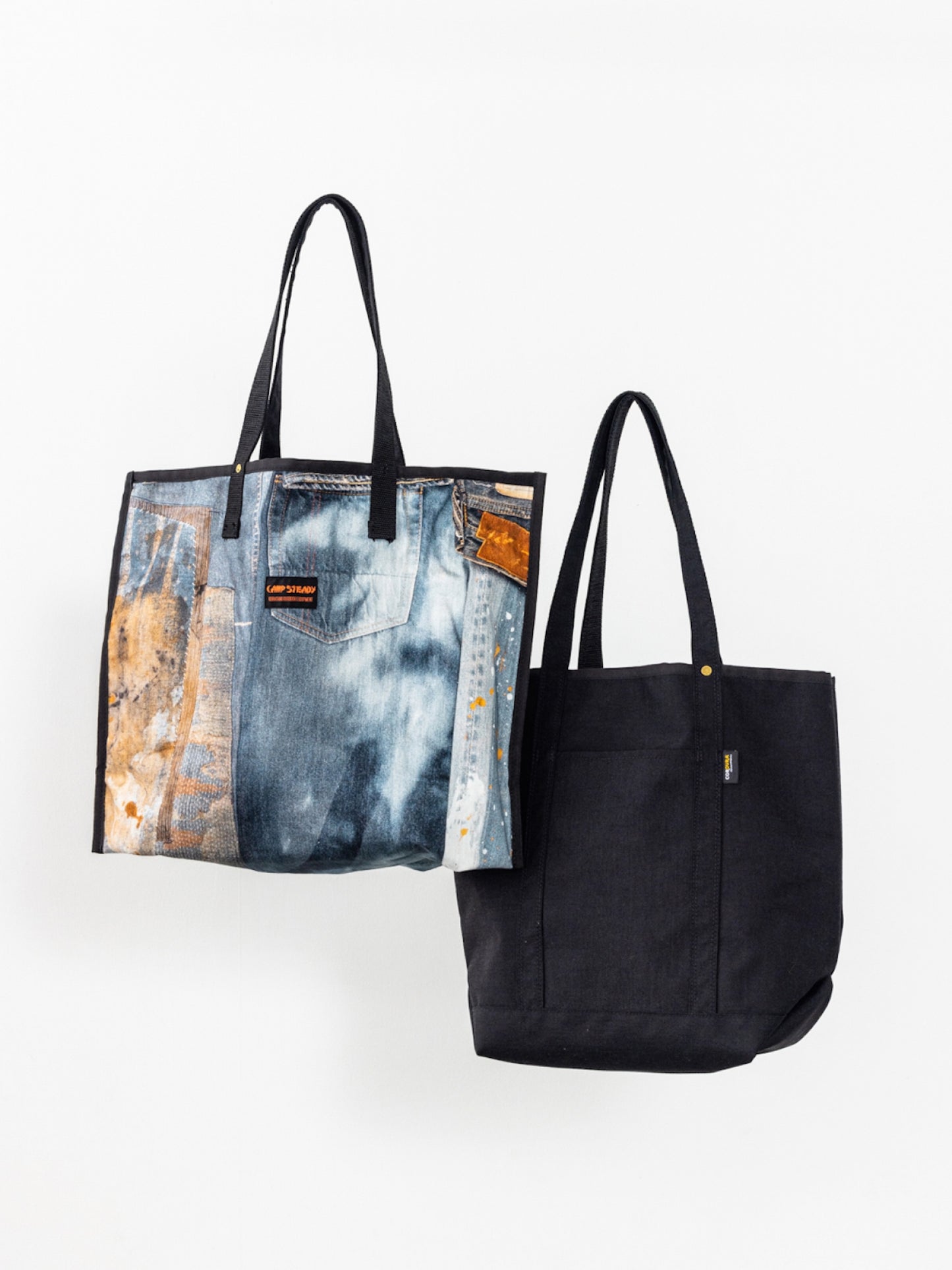 REVERSIBLE CAMP STEADY TOTE BAG / Black×indigo