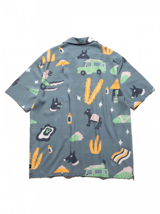 "GONZO VIAJE" S/S WOVEN / Slate blue