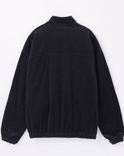 ORGANIC COTTON CORDUROY TRACK JACKET / Black