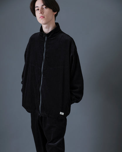 ORGANIC COTTON CORDUROY TRACK JACKET / Black