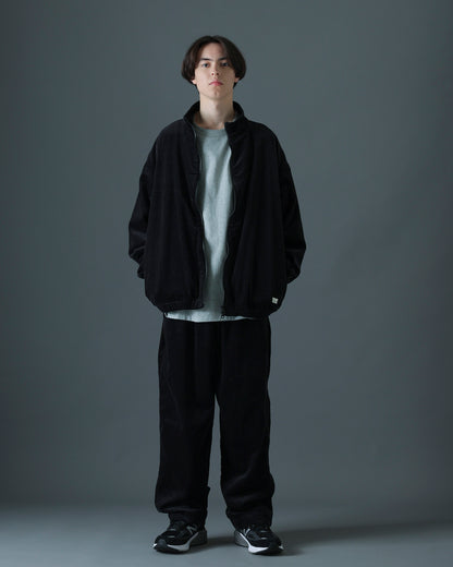 ORGANIC COTTON CORDUROY TRACK JACKET / Black