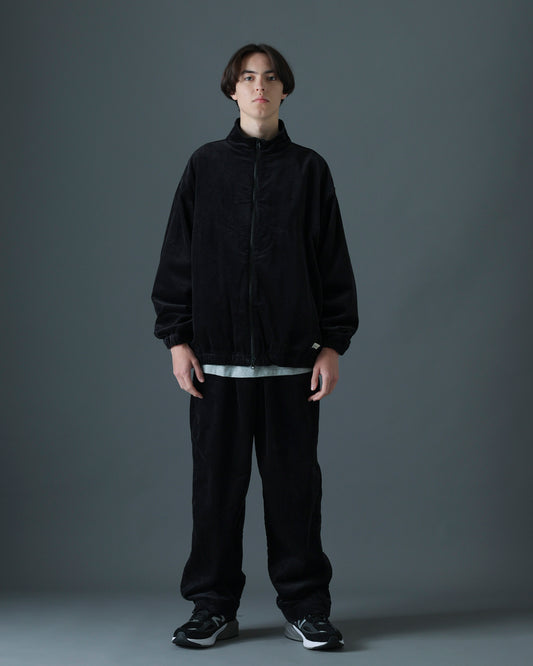 ORGANIC COTTON CORDUROY TRACK JACKET / Black