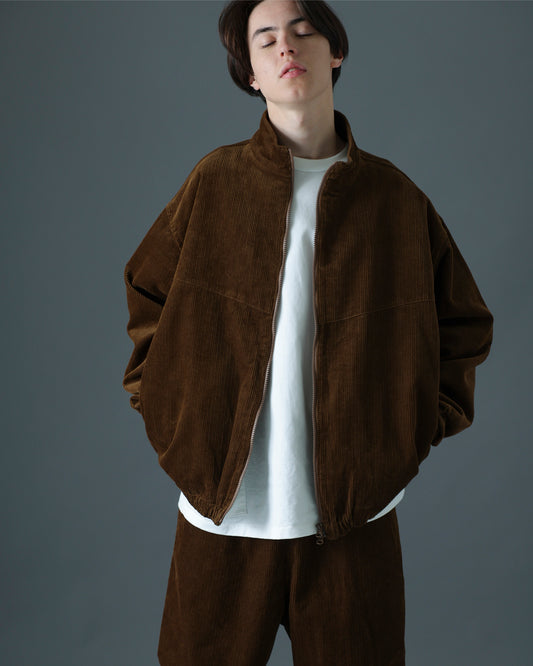 ORGANIC COTTON CORDUROY TRACK JACKET / Brown