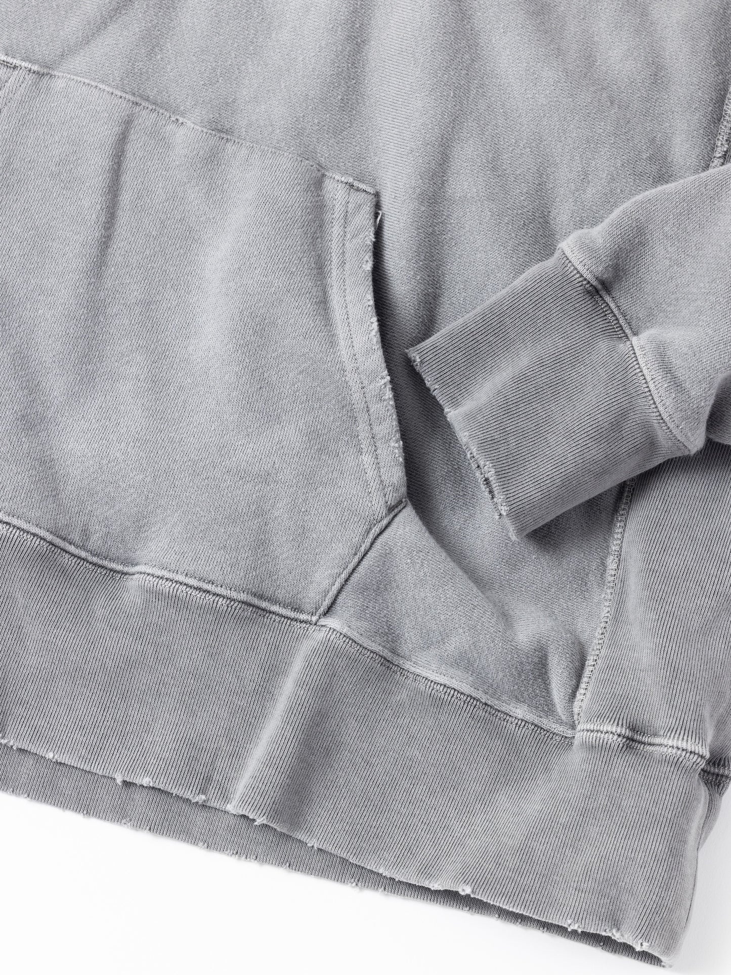 PIGMENT DYED SIDE LIB SWEAT PARKA / Gray