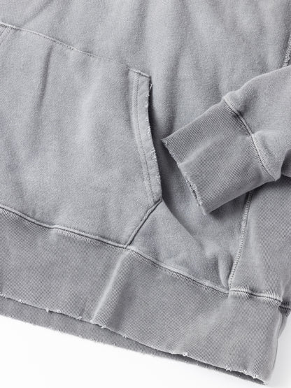 PIGMENT DYED SIDE LIB SWEAT PARKA / Gray