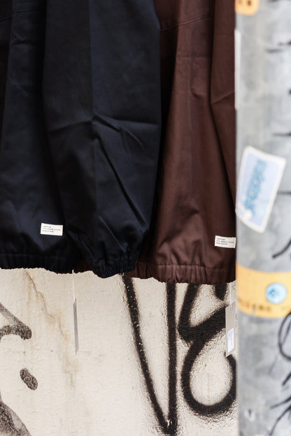 ORGANIC COTTON TWILL TRACK JACKET / Black