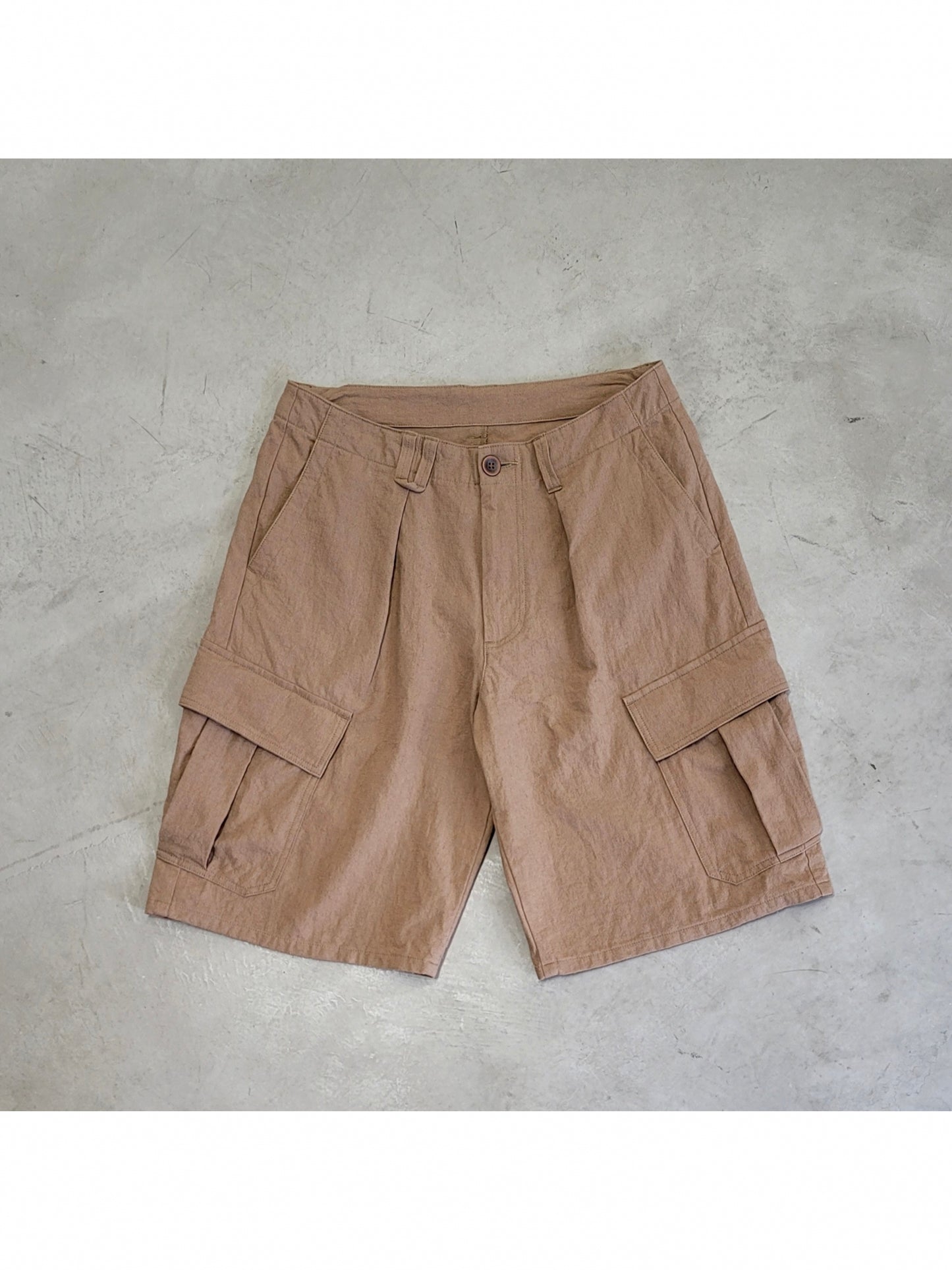 LINEN CARGO 3/4 / Camel