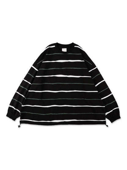 SUPER BIG STRIPE LS TEE / Black