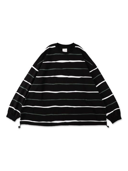 SUPER BIG STRIPE LS TEE / Black