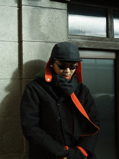THE BOMBER COMB CAP / Black/orange