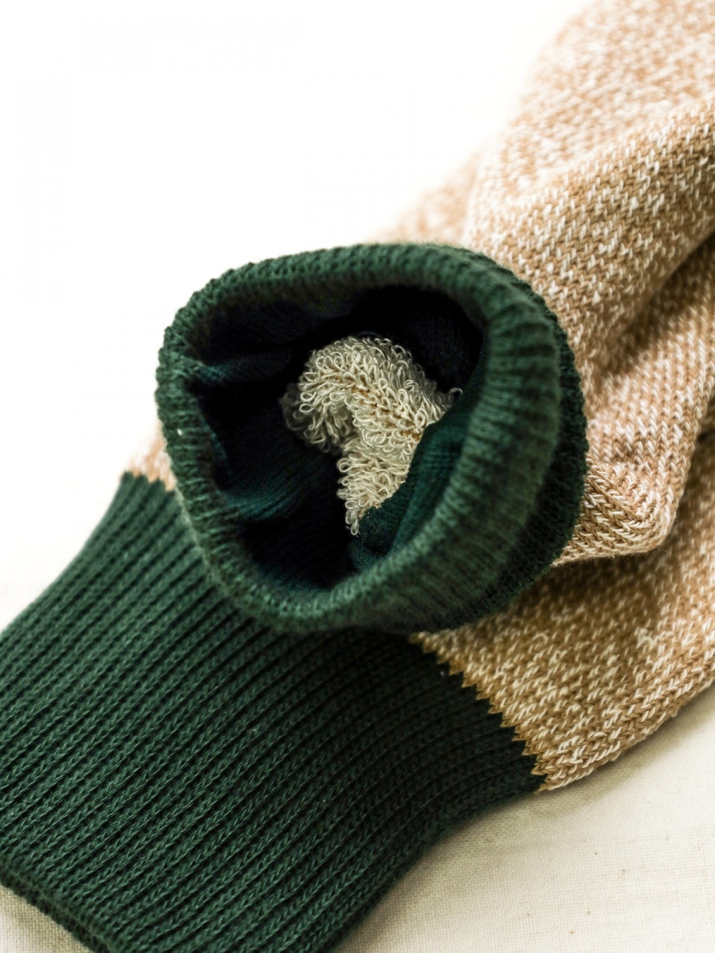 DOUBLE FACE CREW SOCKS SILK & COTTON / 3colors