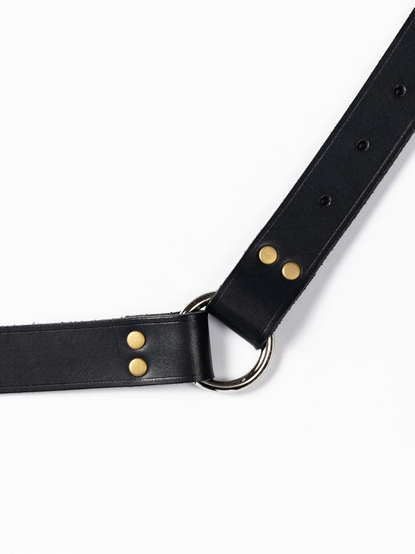 PINBUCKLE RING LEATHER BELT / Black