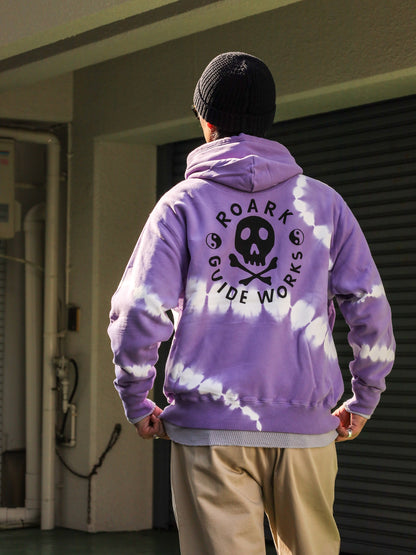 "GUIDE WORKS" TIE DYE P/O HOODED SWEAT / Purple haze shibori