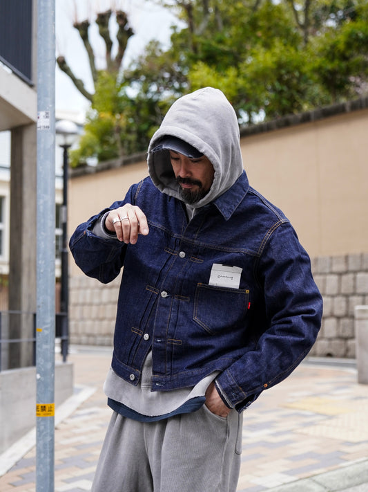 FRONT TUCK DENIM JACKET / Indigo (one wash)