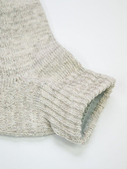 ORGANIC DAILY 3 PACK ANKLE SOCKS / Ecru/gray
