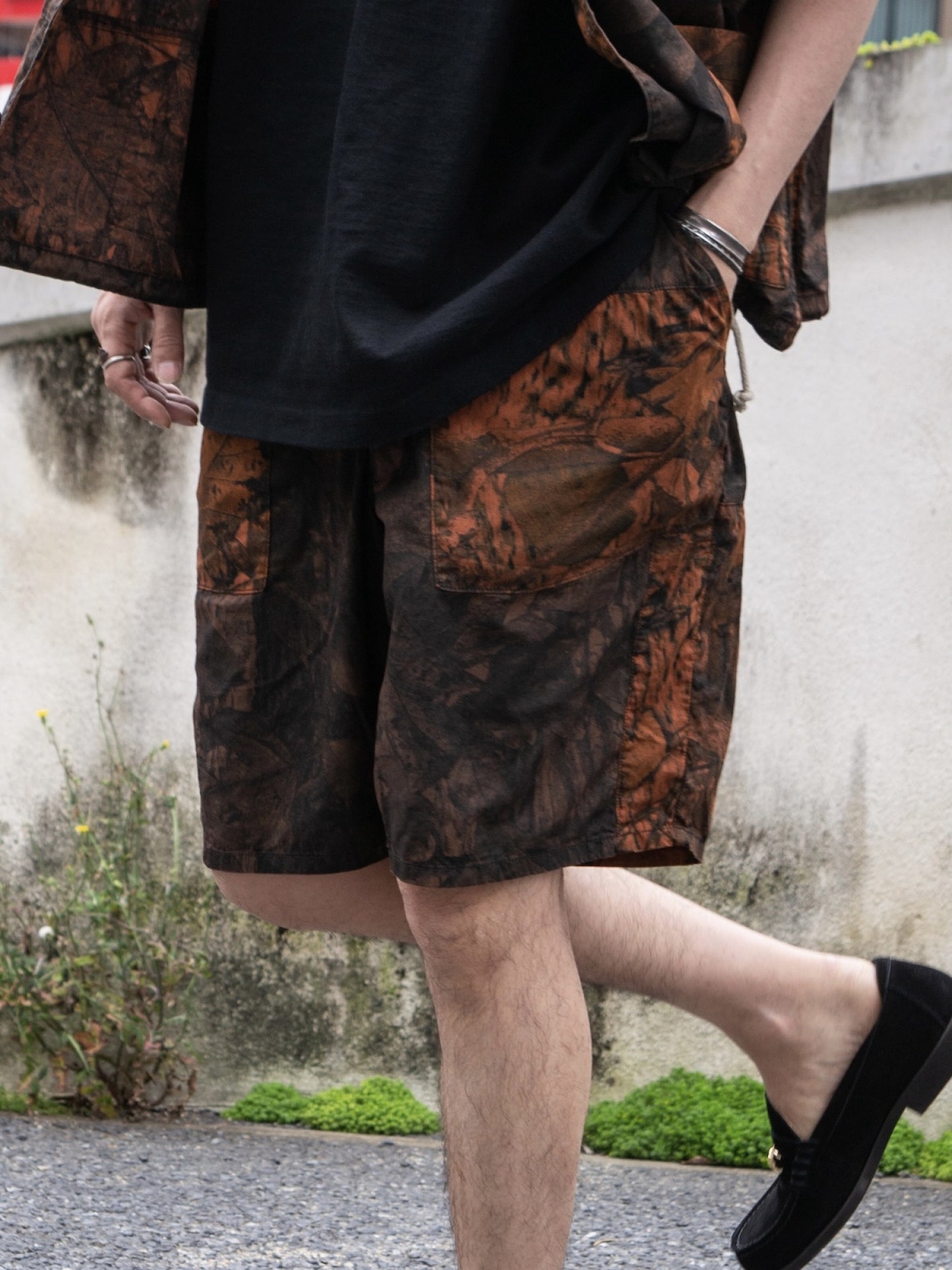 PATCH WORK BAKER SHORTS / Orange