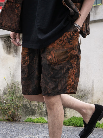 PATCH WORK BAKER SHORTS / Orange