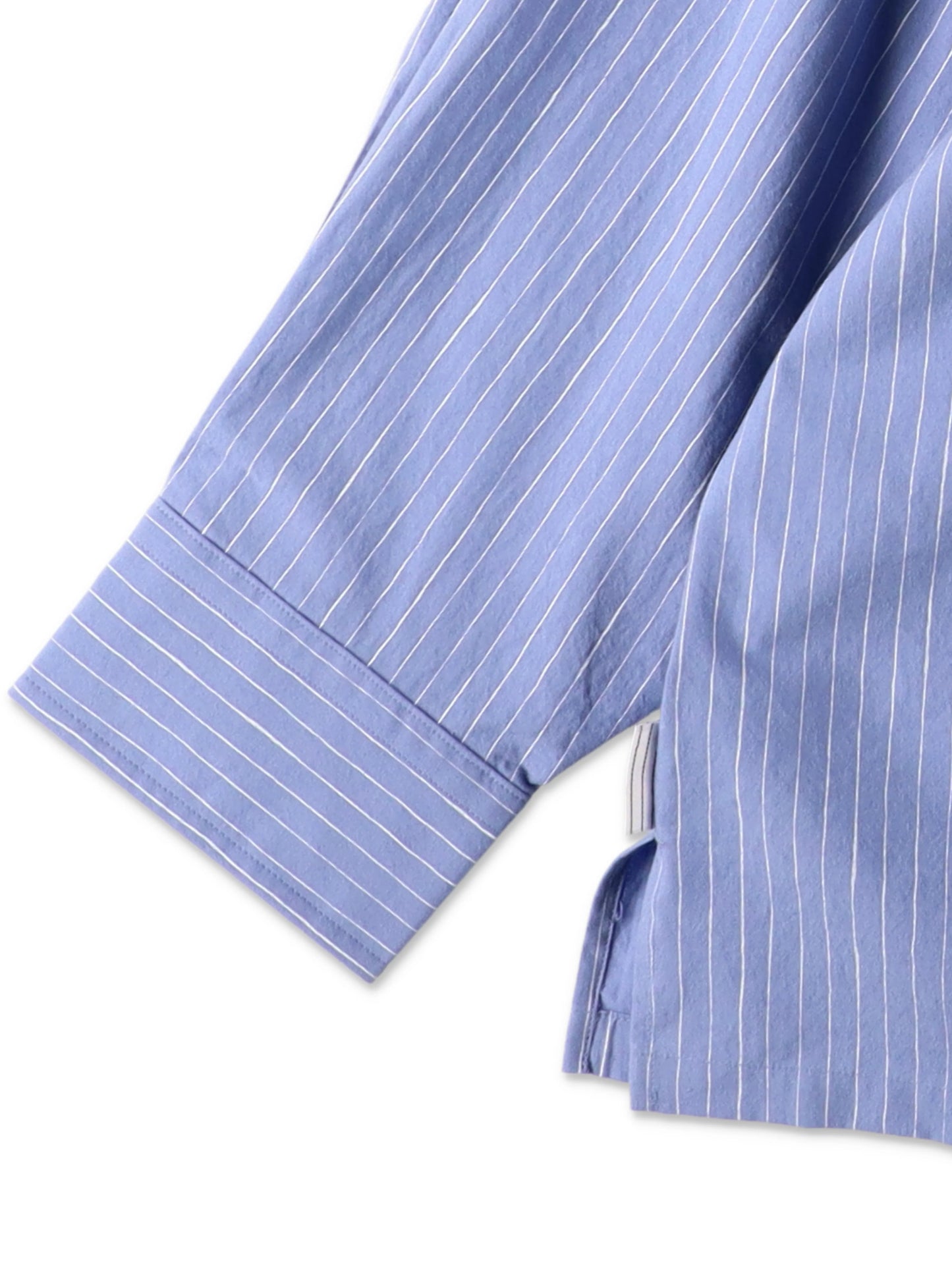 COTTON STRIPE SLIT SHIRT / Sax