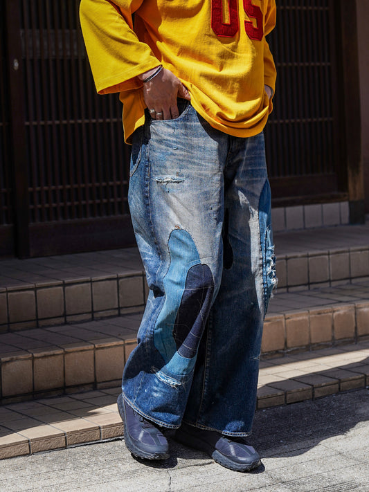 REMAKED WIDE 5P DENIM PANTS / Indigo
