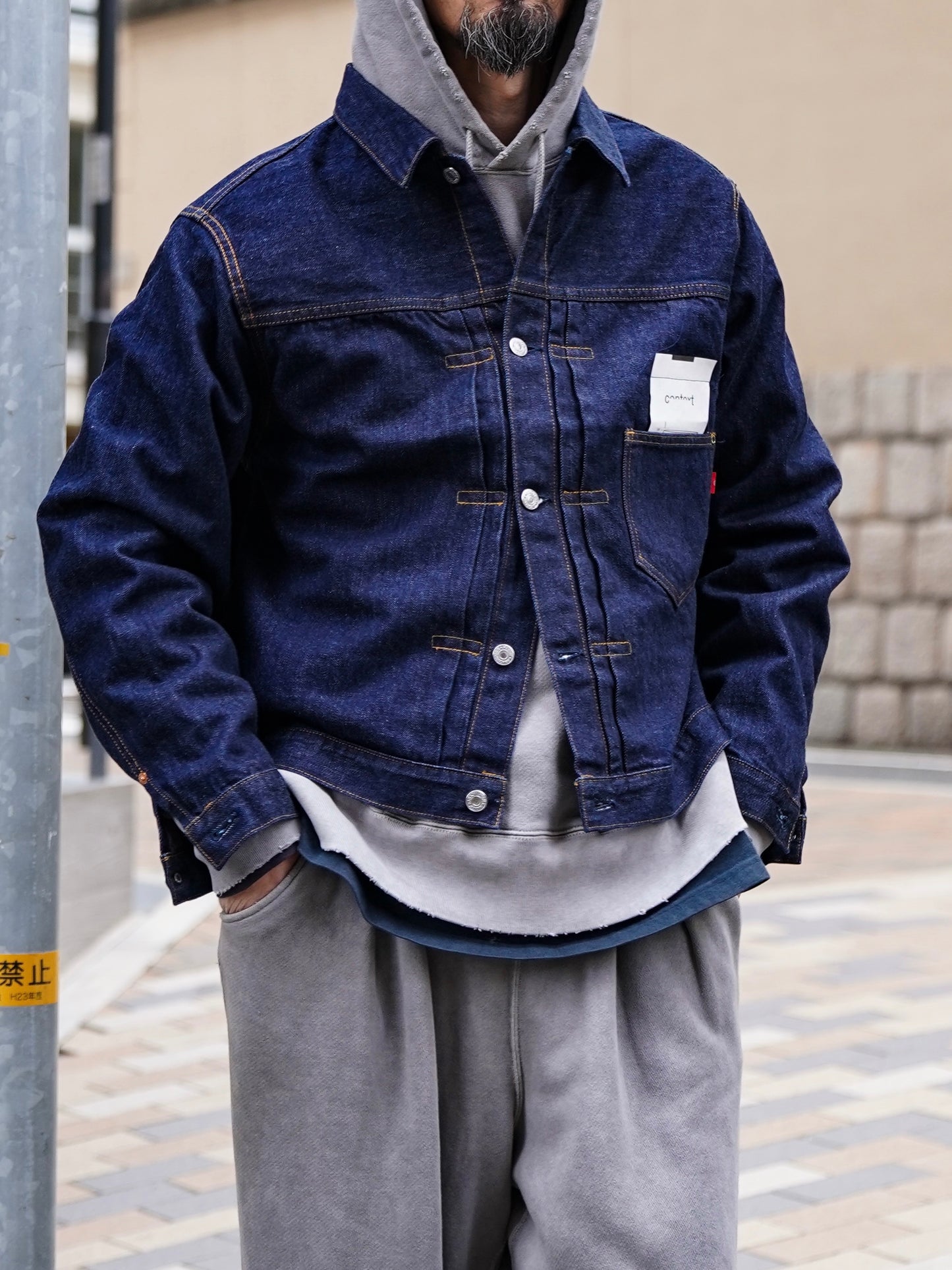 FRONT TUCK DENIM JACKET / Indigo (one wash)