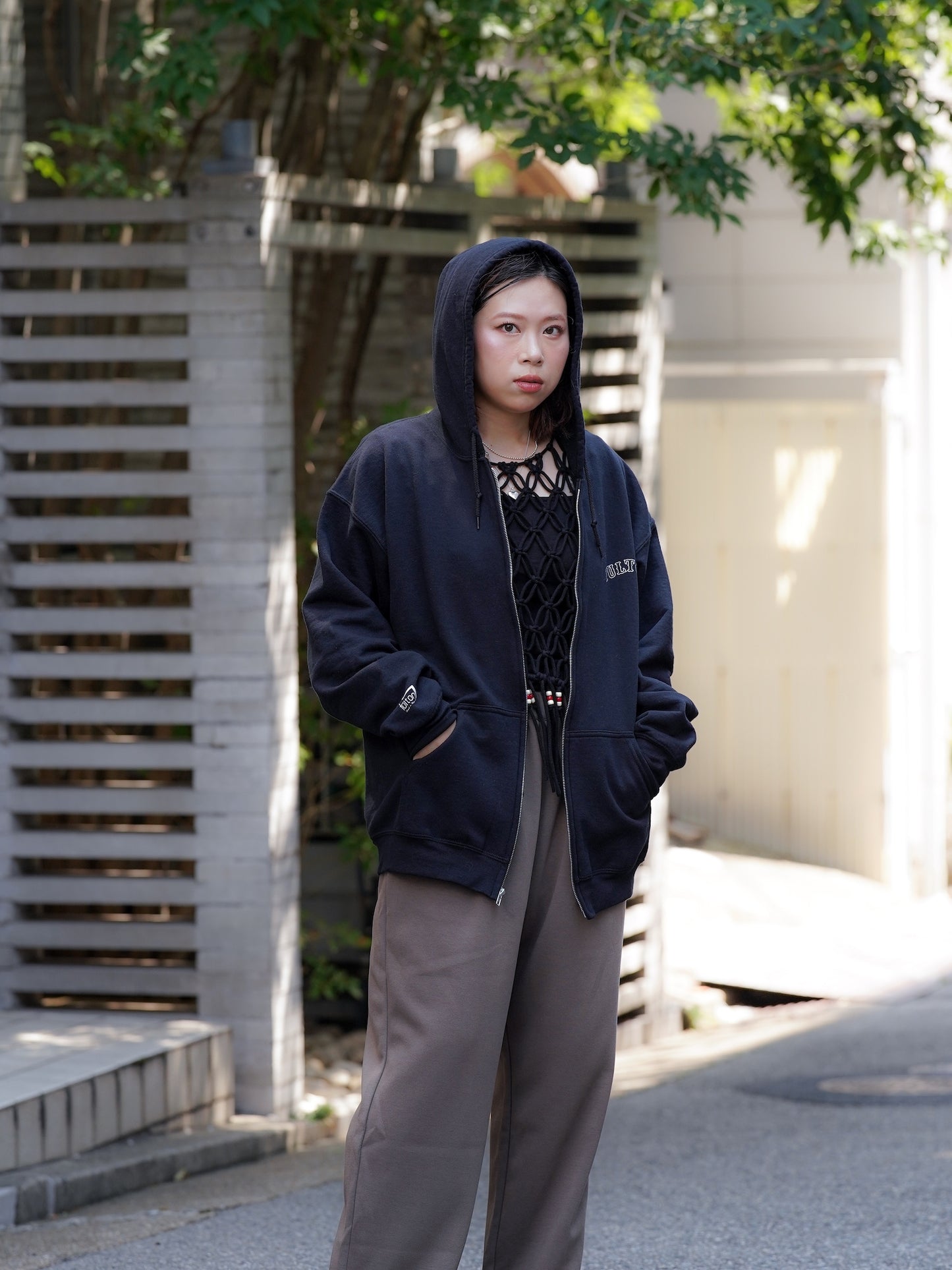 "fulton × JHANKSON" TEAM ZIP HOODIE / Black