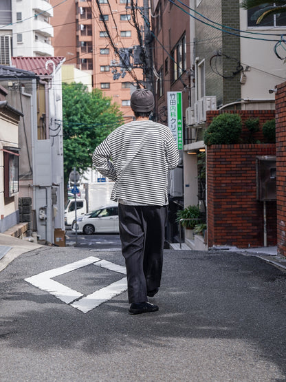 引揃ハイゲージ天竺クルーネックTEE / Off×navy
