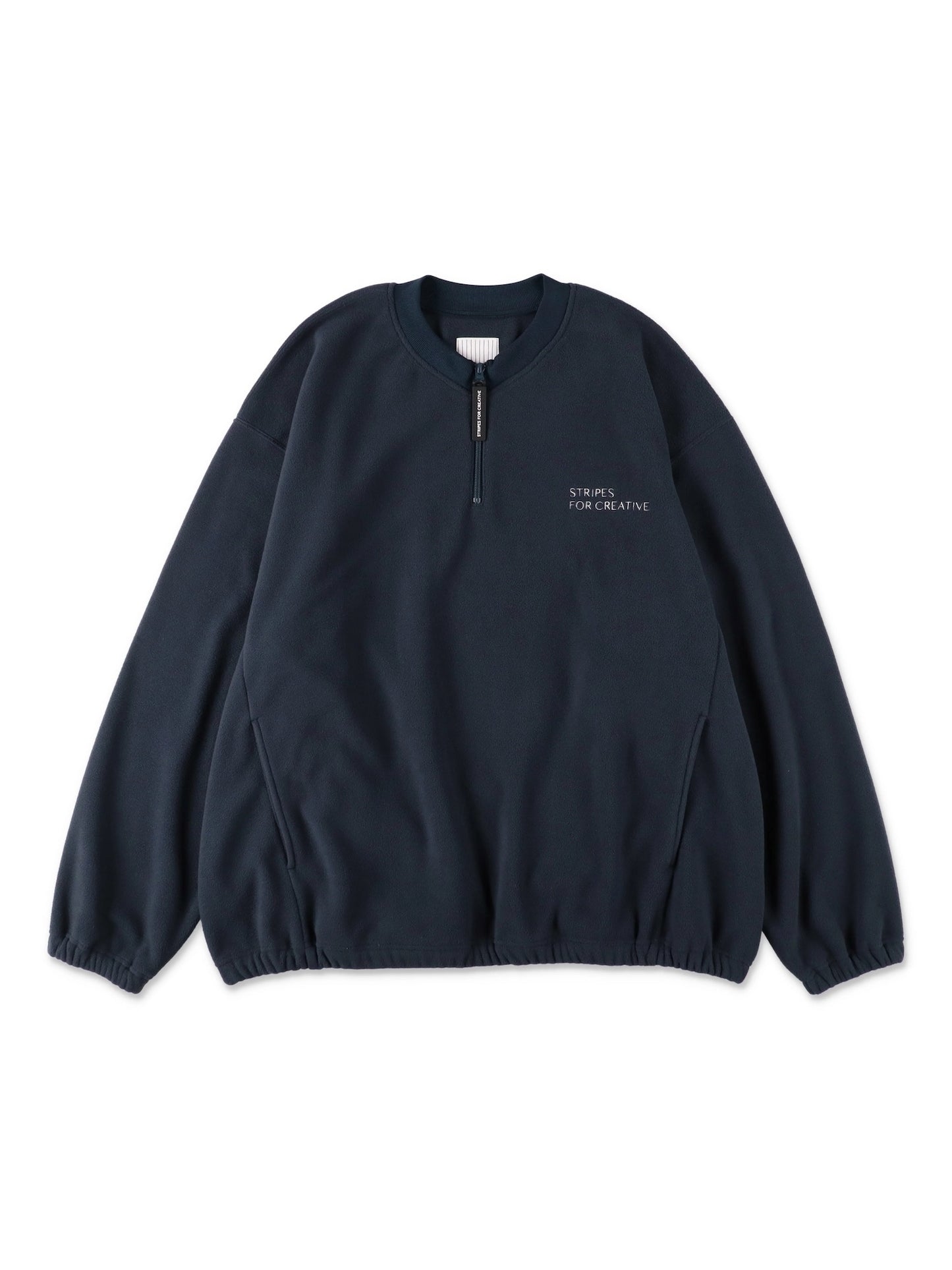 FLEECE BASEBALL HALF ZIP JACKET / Navy